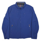 TOMMY HILFIGER Mens Blue XL Jacket Polyester Plain Zip Lightweight Casual