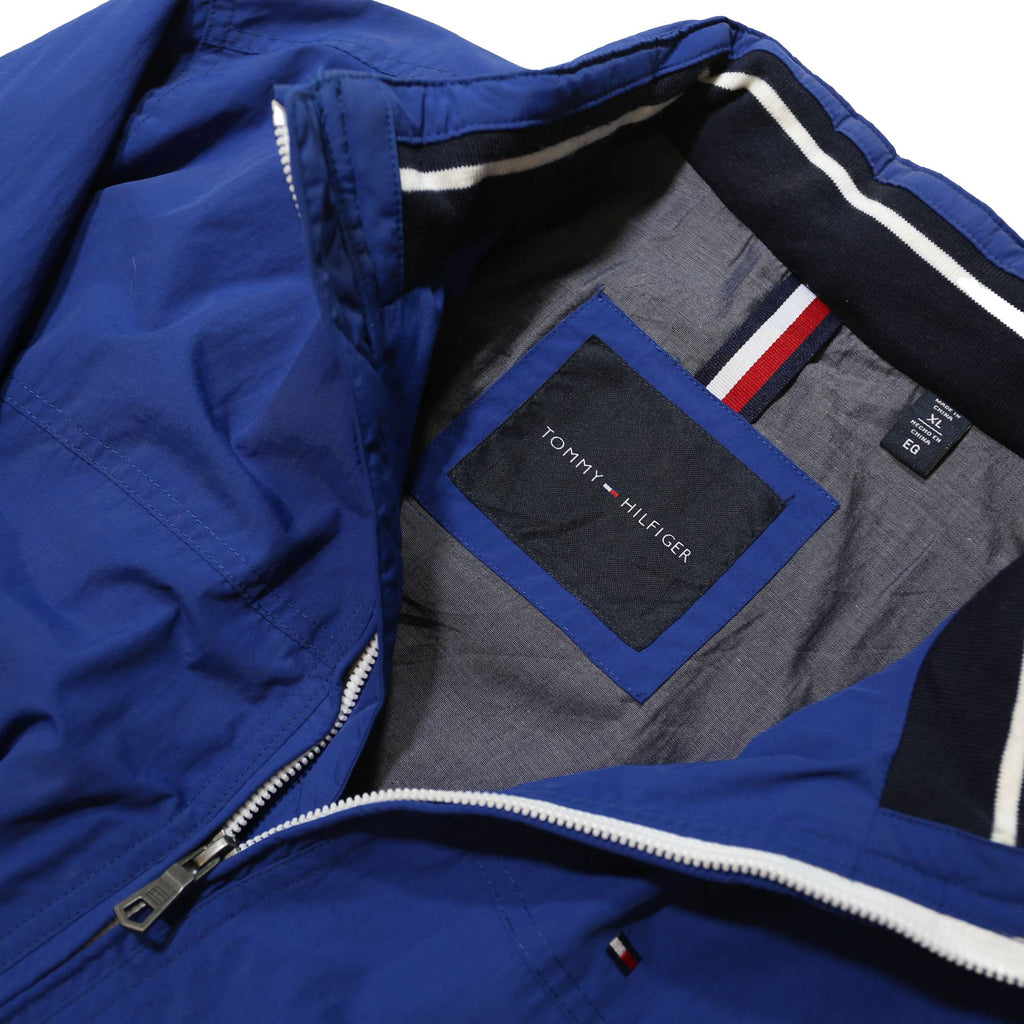 TOMMY HILFIGER Mens Blue XL Jacket Polyester Plain Zip Lightweight Casual