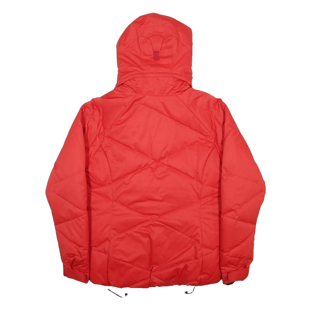 COLUMBIA Womens Red Jacket L Polyester Outdoor Zip Hooded Puffer Quilted Warm