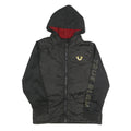TRUE RELIGION Womens Black Zip Hooded Polyester Jacket L Sportswear