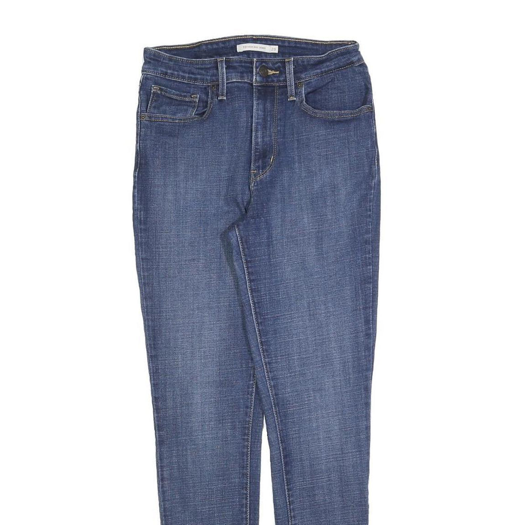 LEVI'S 721 Womens Jeans Blue Slim Skinny Denim Medium W28 L30 Stretch Zip