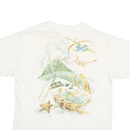 CARIBBEAN SOUL Mens White Graphic T-Shirt L Short Sleeve Crew Neck Tropical