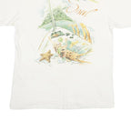 CARIBBEAN SOUL Mens White Graphic T-Shirt L Short Sleeve Crew Neck Tropical