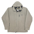 JACK WOLFSKIN Mens Beige Hooded Cotton Blend Jacket 2XL Outdoor Zip Casual