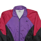 PUMA Mens Purple & Red Black Zip Windbreaker Jacket L Polyamide Plain Sportswear