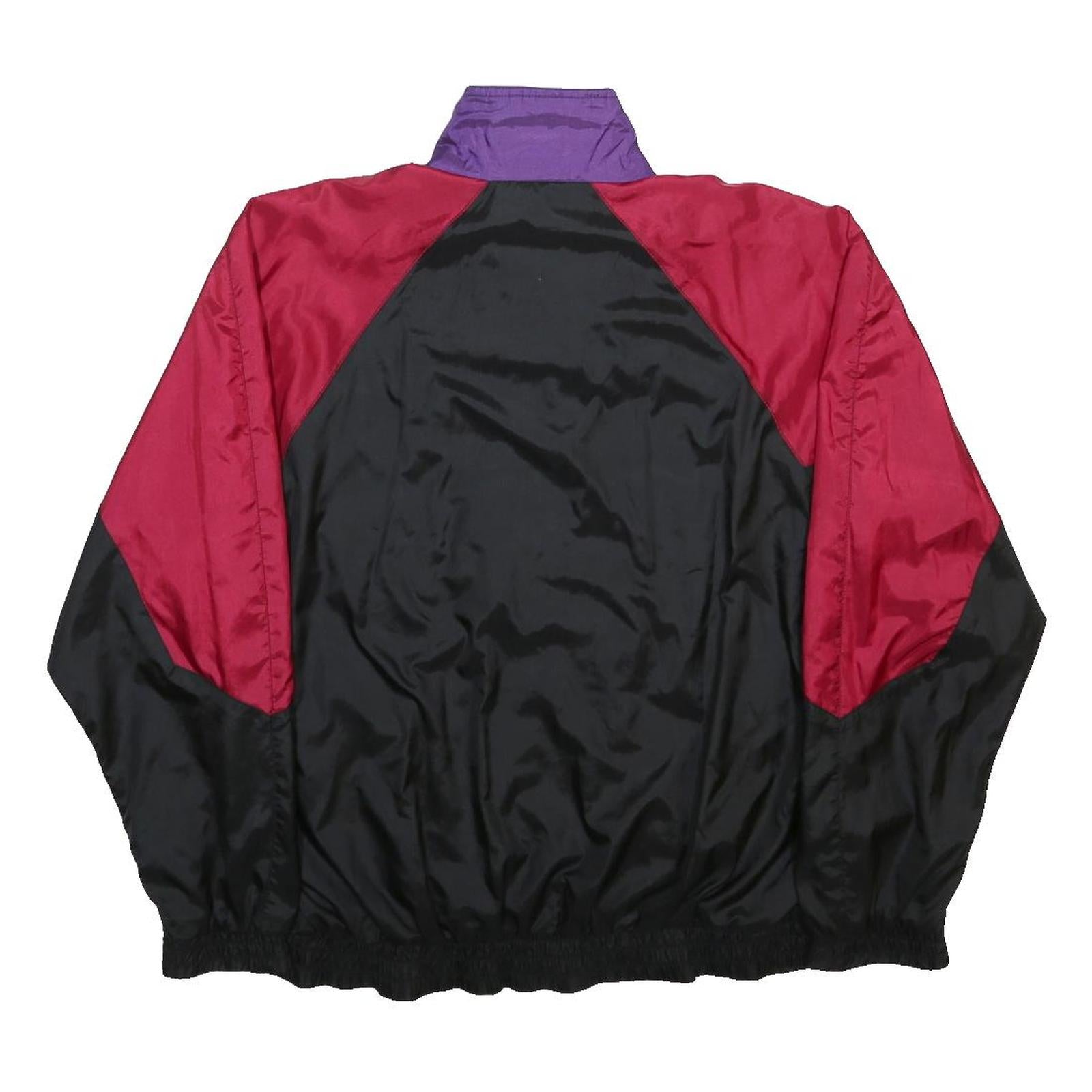 PUMA Mens Purple & Red Black Zip Windbreaker Jacket L Polyamide Plain Sportswear