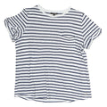 MASSIMO DUTTI Womens White & Blue Striped Short Sleeve Crew Neck Top XS Casual