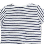 MASSIMO DUTTI Womens White & Blue Striped Short Sleeve Crew Neck Top XS Casual