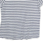 MASSIMO DUTTI Womens White & Blue Striped Short Sleeve Crew Neck Top XS Casual