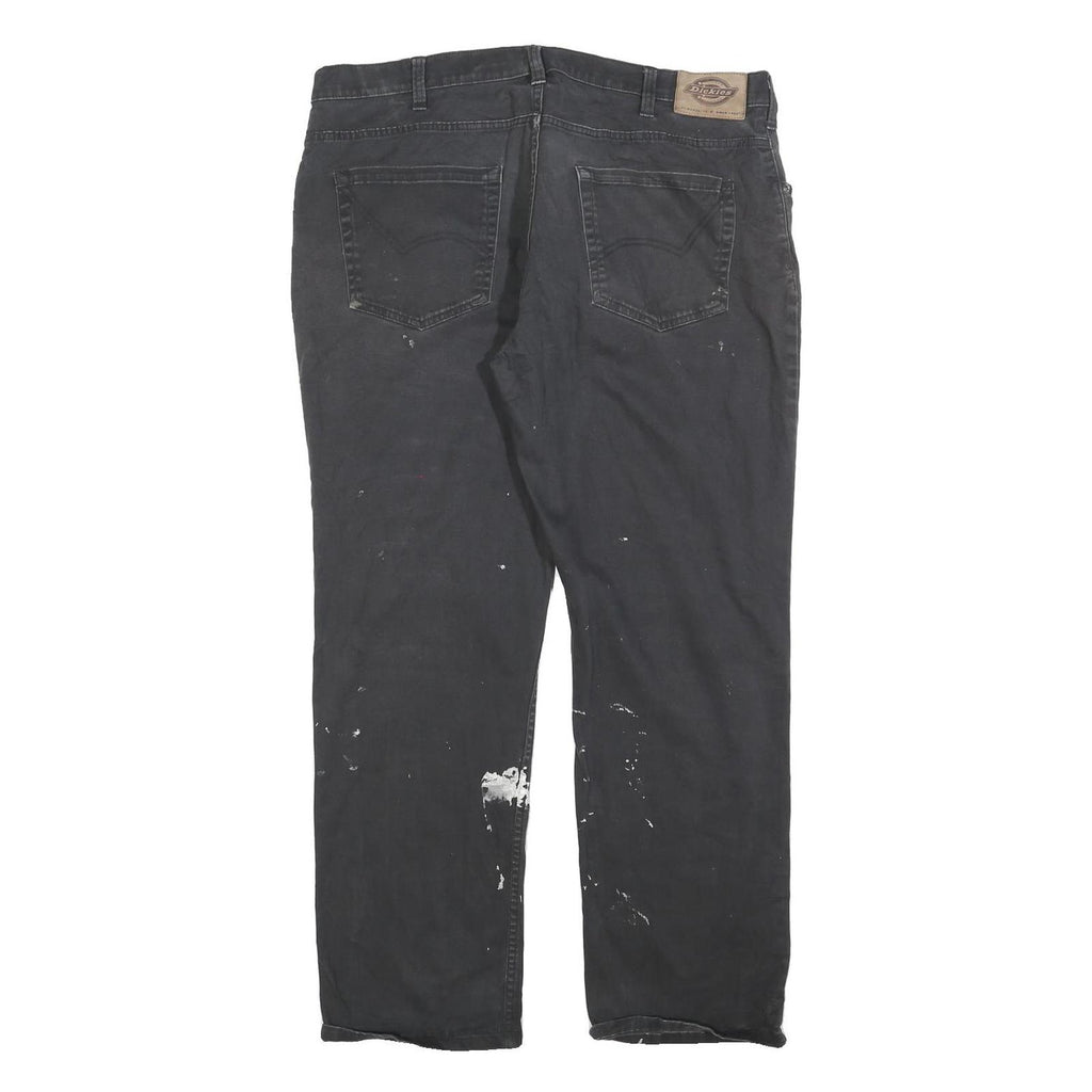 DICKIES Mens Cotton Blend Black Regular Straight Trousers W36 L30 Workwear
