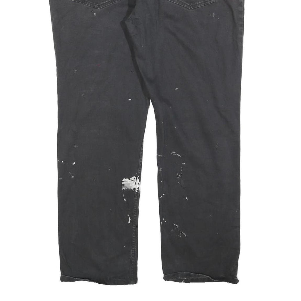 DICKIES Mens Cotton Blend Black Regular Straight Trousers W36 L30 Workwear