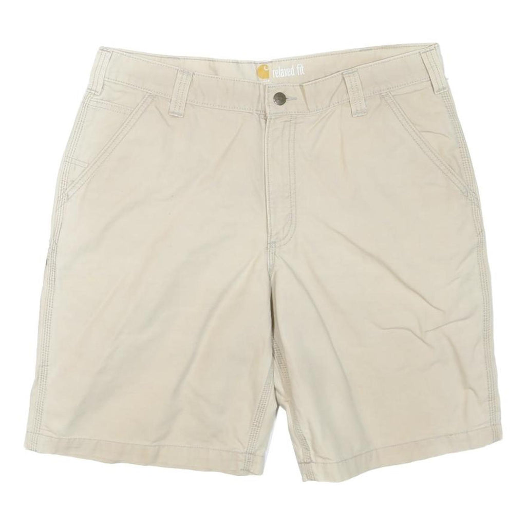CARHARTT Mens Shorts Beige Relaxed Fit Casual L W36 Durable Cotton Blend