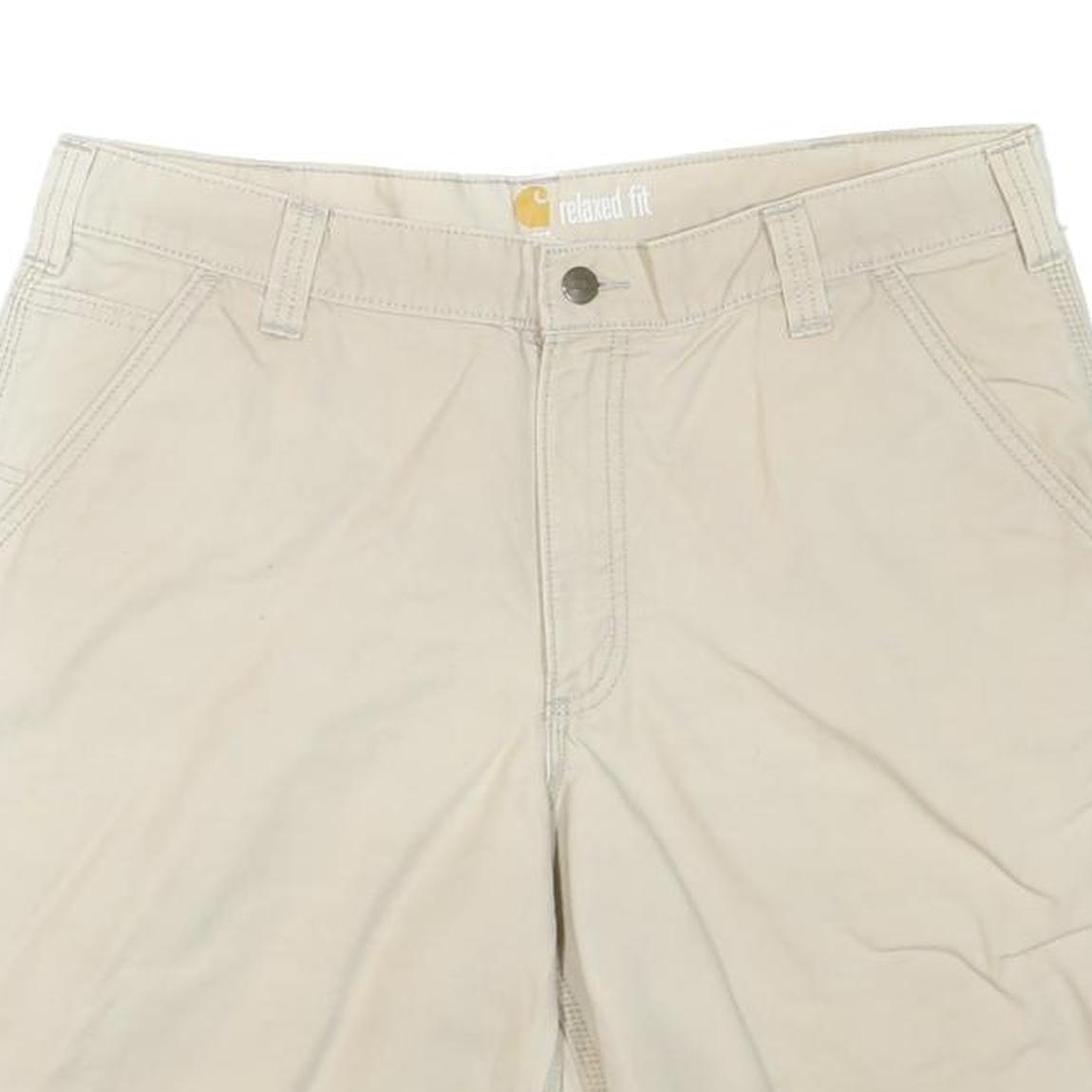 CARHARTT Mens Shorts Beige Relaxed Fit Casual L W36 Durable Cotton Blend
