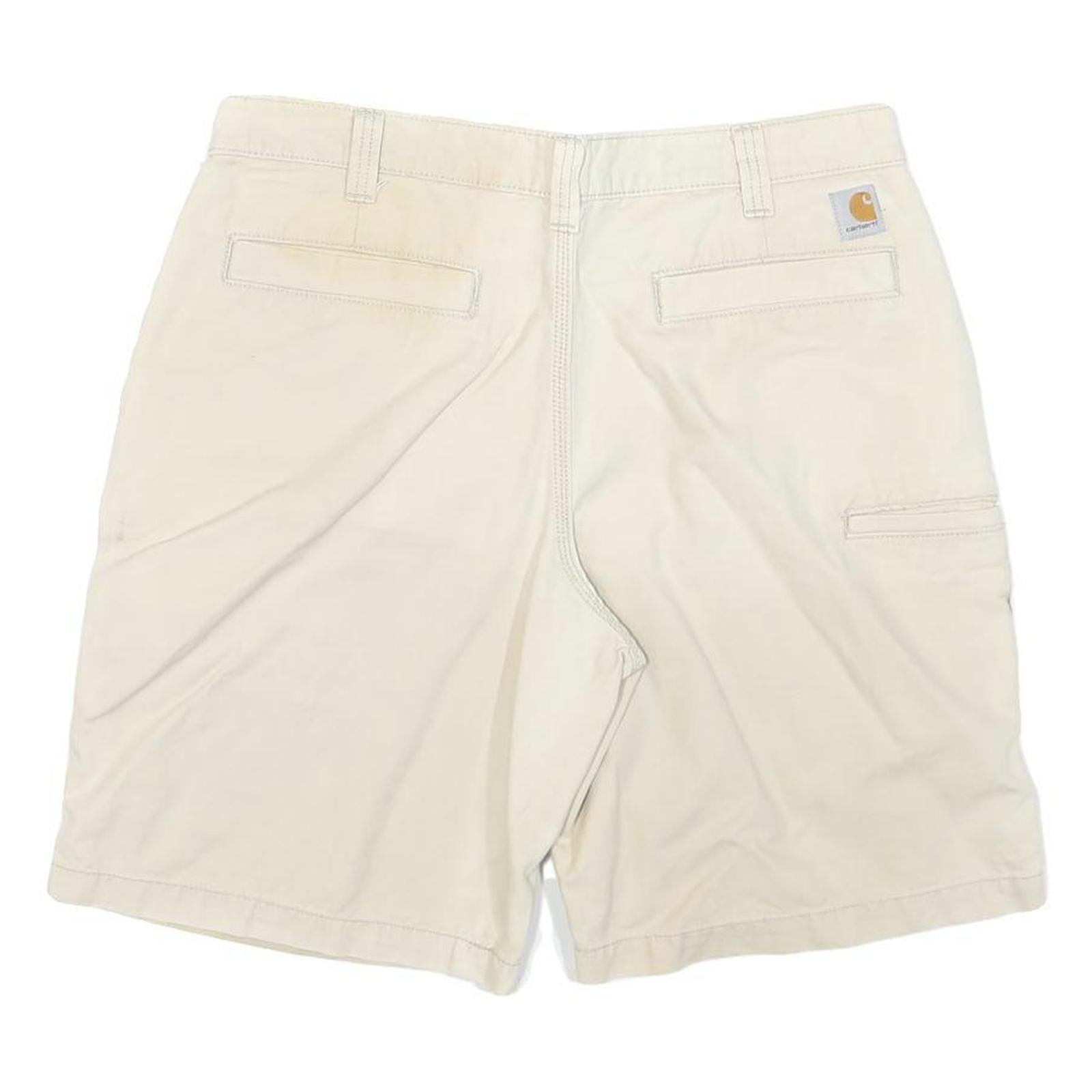 CARHARTT Mens Shorts Beige Relaxed Fit Casual L W36 Durable Cotton Blend