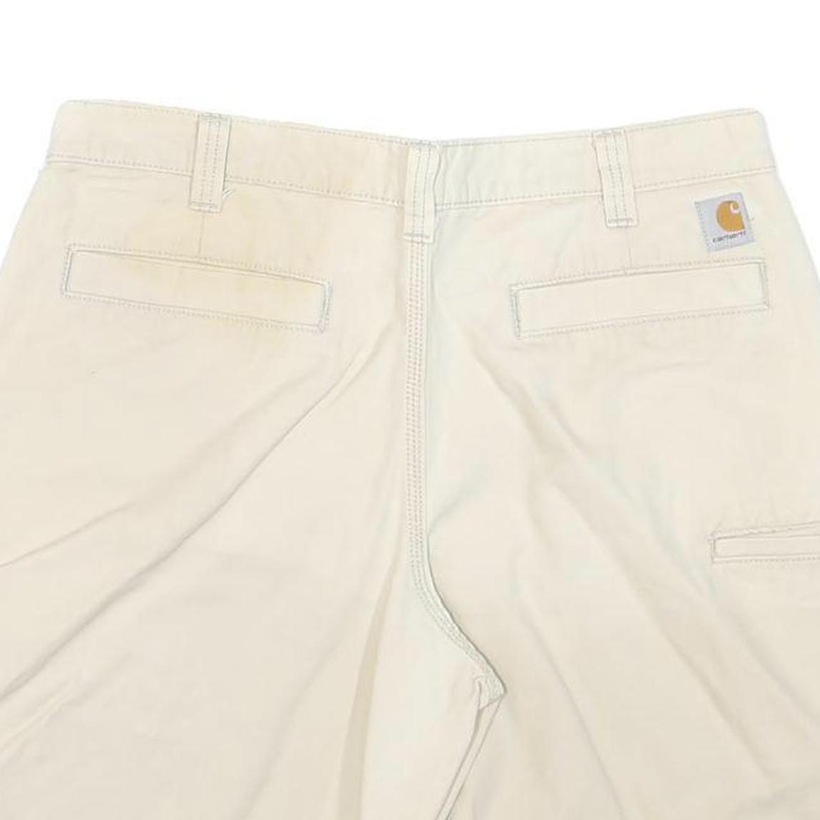 CARHARTT Mens Shorts Beige Relaxed Fit Casual L W36 Durable Cotton Blend