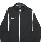 NIKE Mens Black & White Zip Up Jacket M Polyester Sportswear Track Top