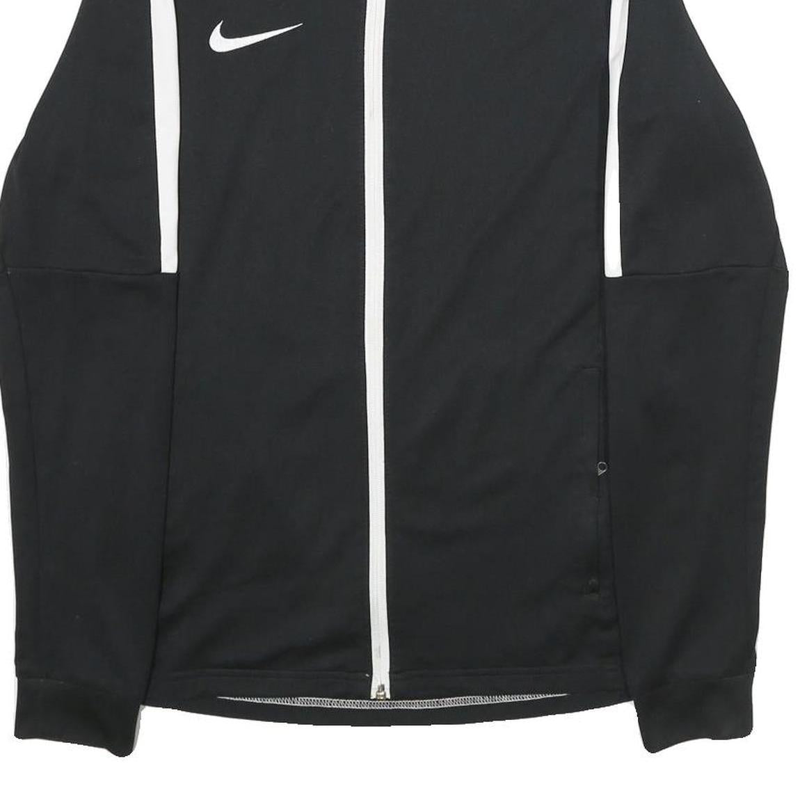 NIKE Mens Black & White Zip Up Jacket M Polyester Sportswear Track Top