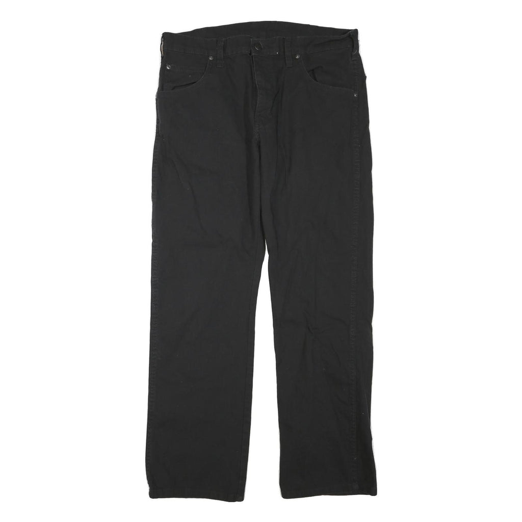 DICKIES Mens Regular Fit Cotton Blend Black Trousers W34 L30 Workwear Zip