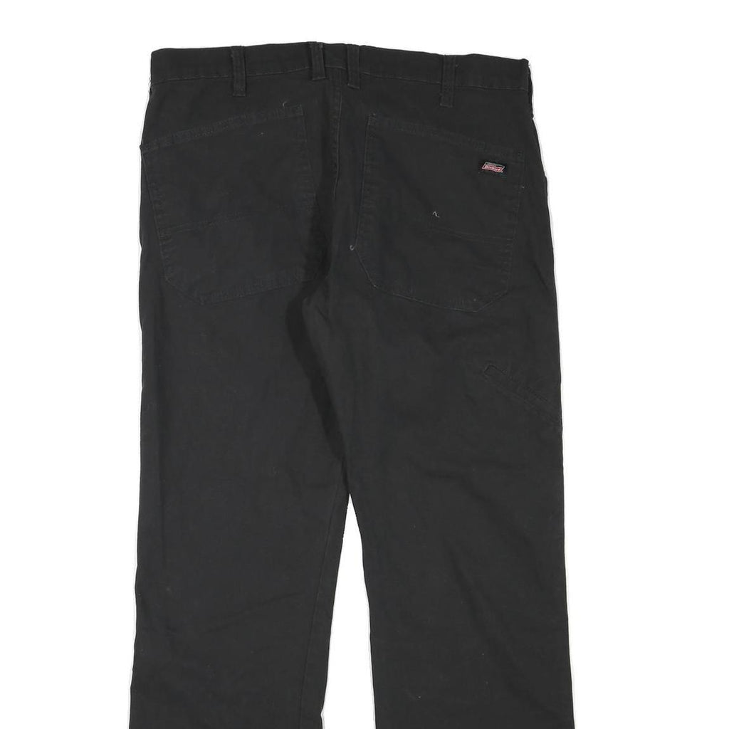 DICKIES Mens Regular Fit Cotton Blend Black Trousers W34 L30 Workwear Zip