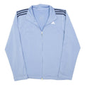 ADIDAS Womens Blue Jacket M Polyester Blend Zip Plain Sports Activewear