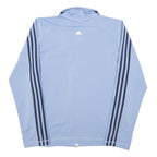 ADIDAS Womens Blue Jacket M Polyester Blend Zip Plain Sports Activewear