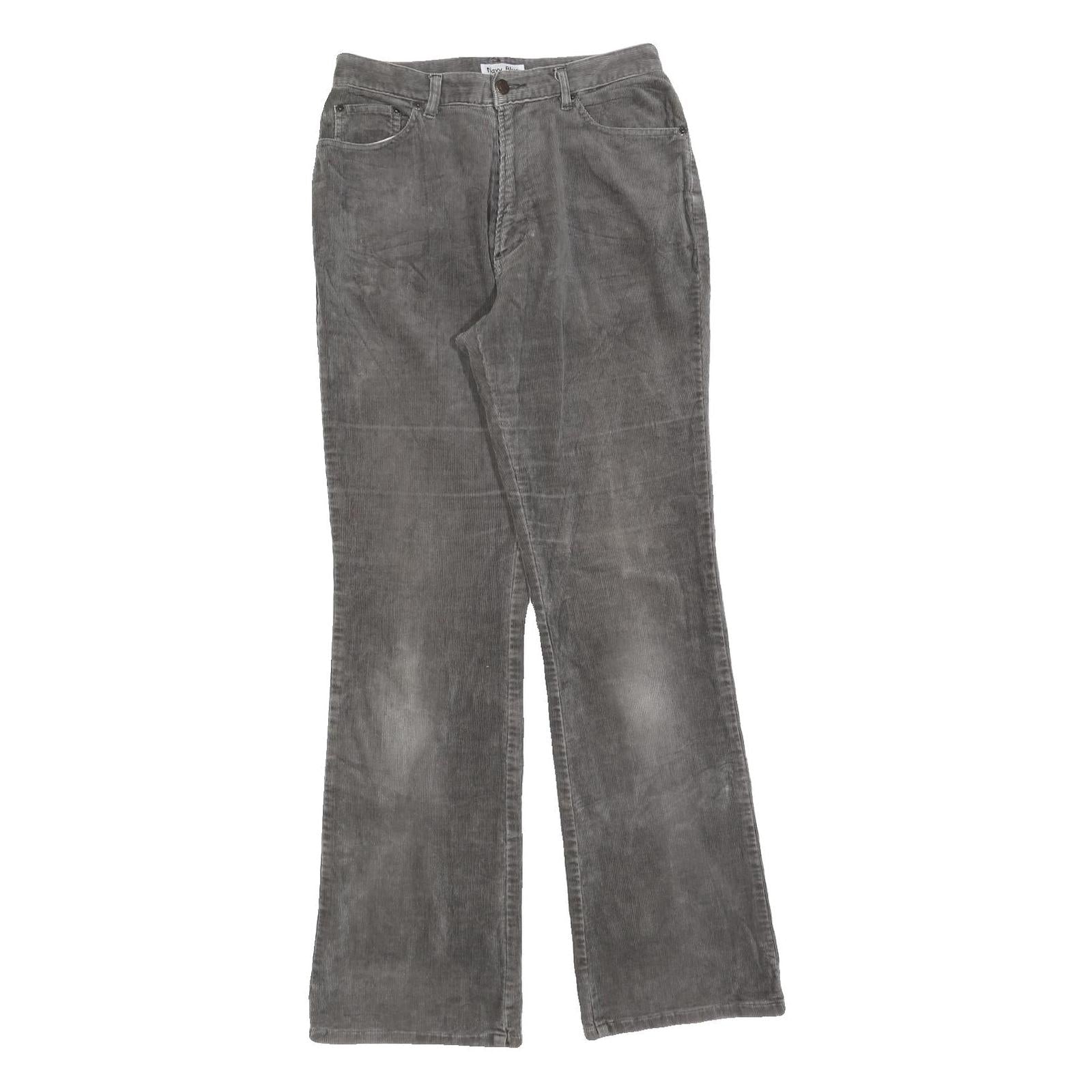 NAVY BLUE Womens Cotton Blend Navy Blue Regular Flared Trousers W28 L32