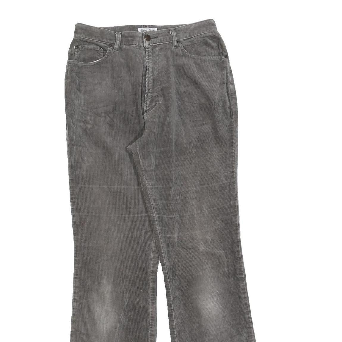 NAVY BLUE Womens Cotton Blend Navy Blue Regular Flared Trousers W28 L32