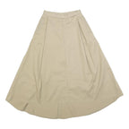 DICKIES Womens Beige Cotton Blend A-Line Midi Skirt XS Practical Comfortable