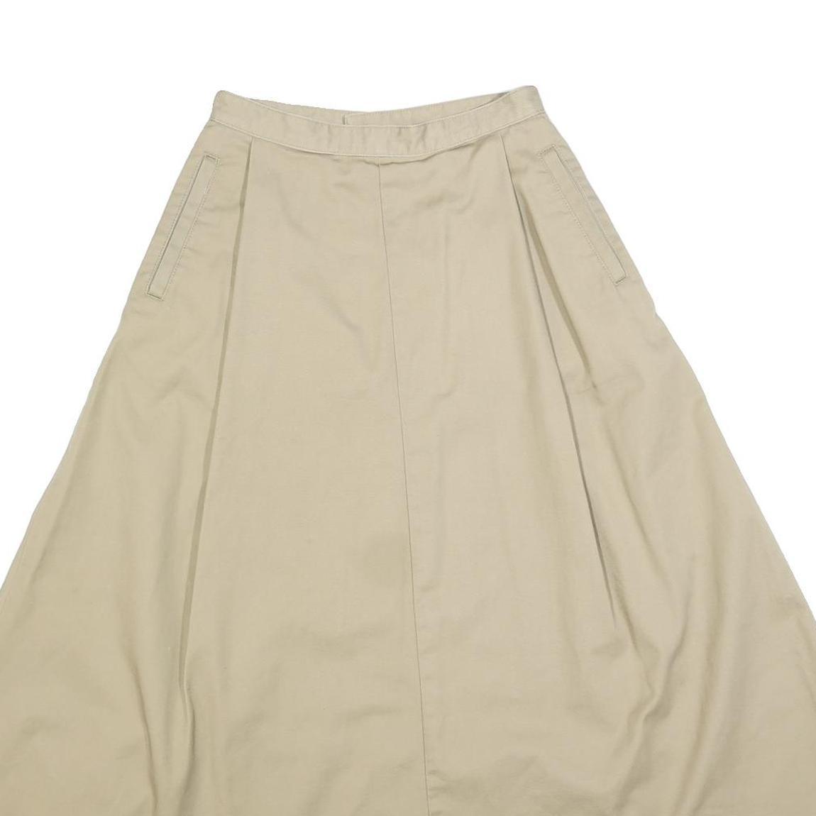 DICKIES Womens Beige Cotton Blend A-Line Midi Skirt XS Practical Comfortable