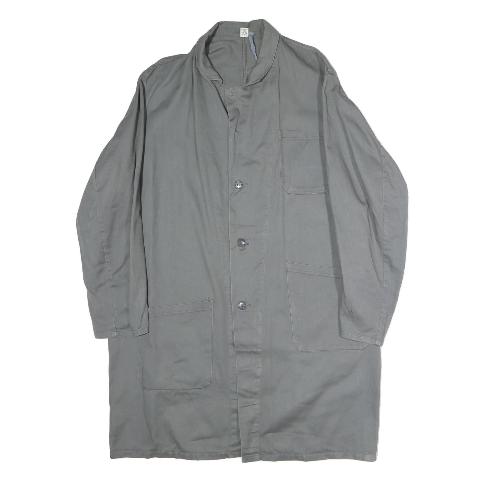 WORKER Mens Grey Cotton Blend Button Jacket XL Plain Workwear Durable