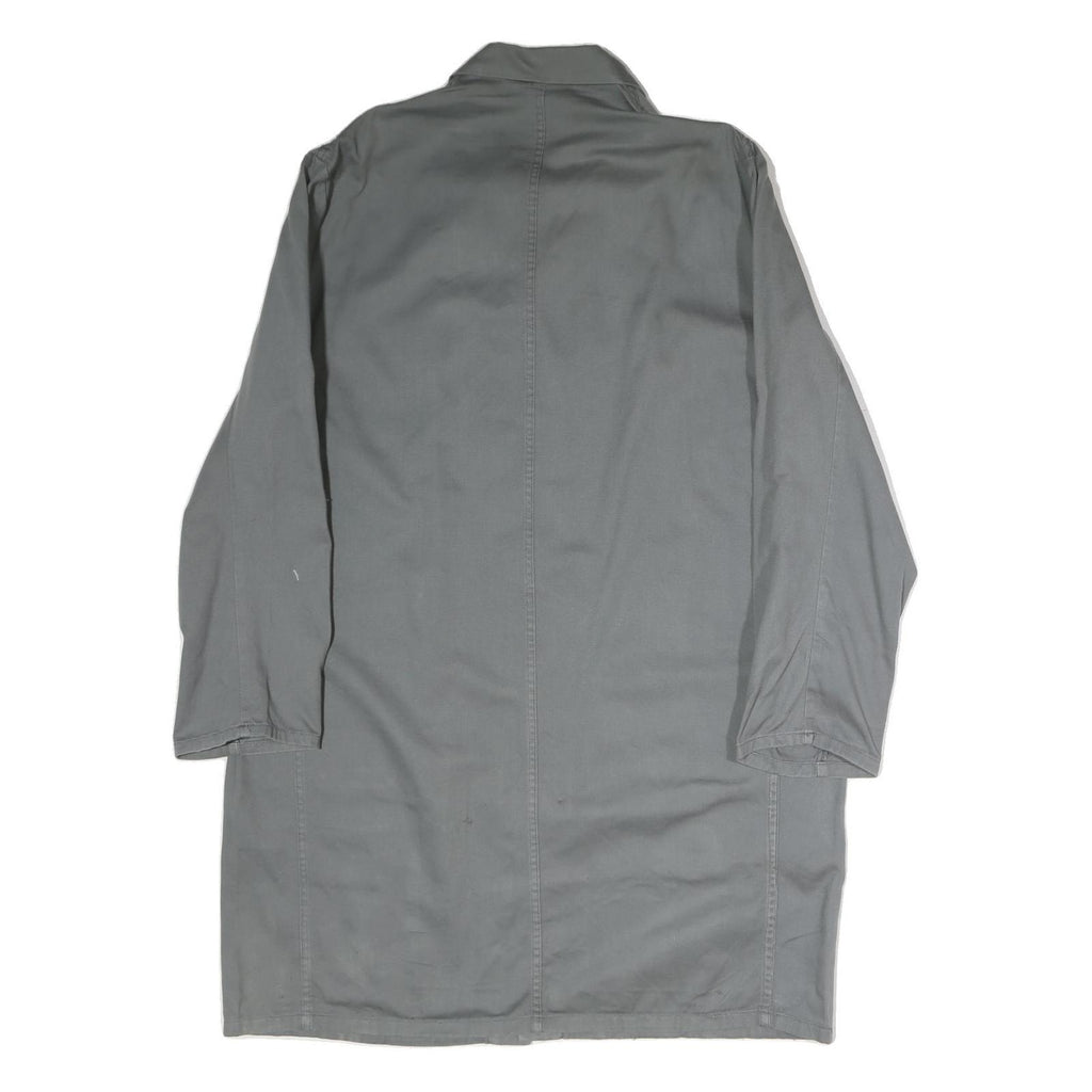 WORKER Mens Grey Cotton Blend Button Jacket XL Plain Workwear Durable
