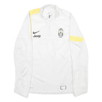 NIKE Mens White & Yellow Juventus 1/4 Zip Sweatshirt M Football Training Top