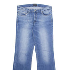 GUESS Womens Jeans Blue Regular Wide-Leg Stone Wash W32 L33