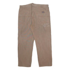 DICKIES Mens Cotton Brown Relaxed Straight Trousers W40 L30 Workwear Casual