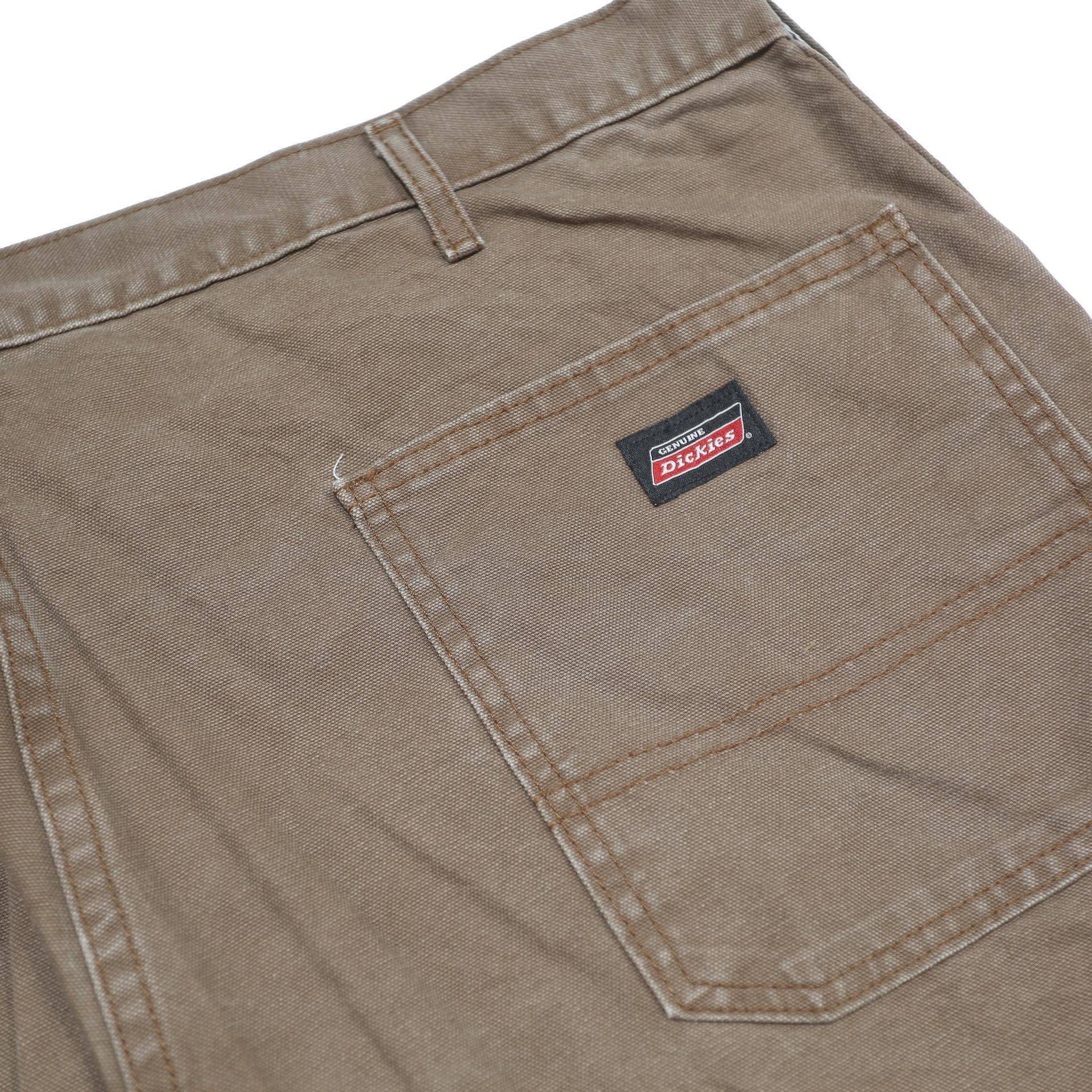 DICKIES Mens Cotton Brown Relaxed Straight Trousers W40 L30 Workwear Casual