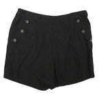 MONSOON Womens Shorts Black Casual L W36 Button Detail Comfortable Summer Wear