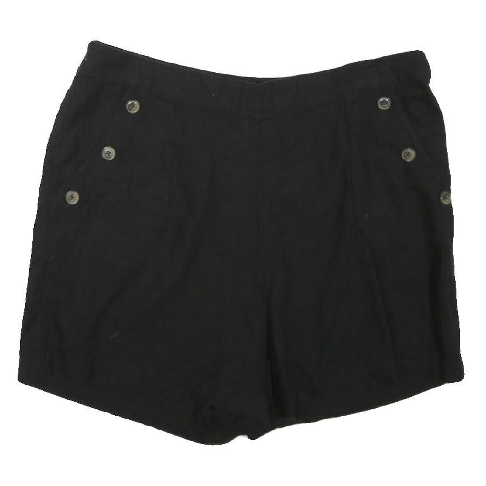 MONSOON Womens Shorts Black Casual L W36 Button Detail Comfortable Summer Wear