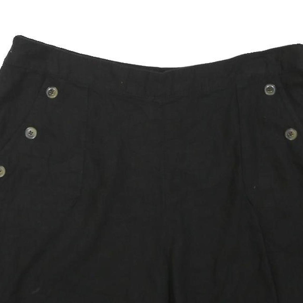 MONSOON Womens Shorts Black Casual L W36 Button Detail Comfortable Summer Wear