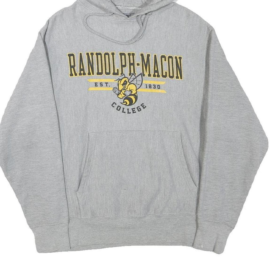 CHAMPION Mens Grey Randolph-Macon College Pullover Hoodie S Cotton Blend