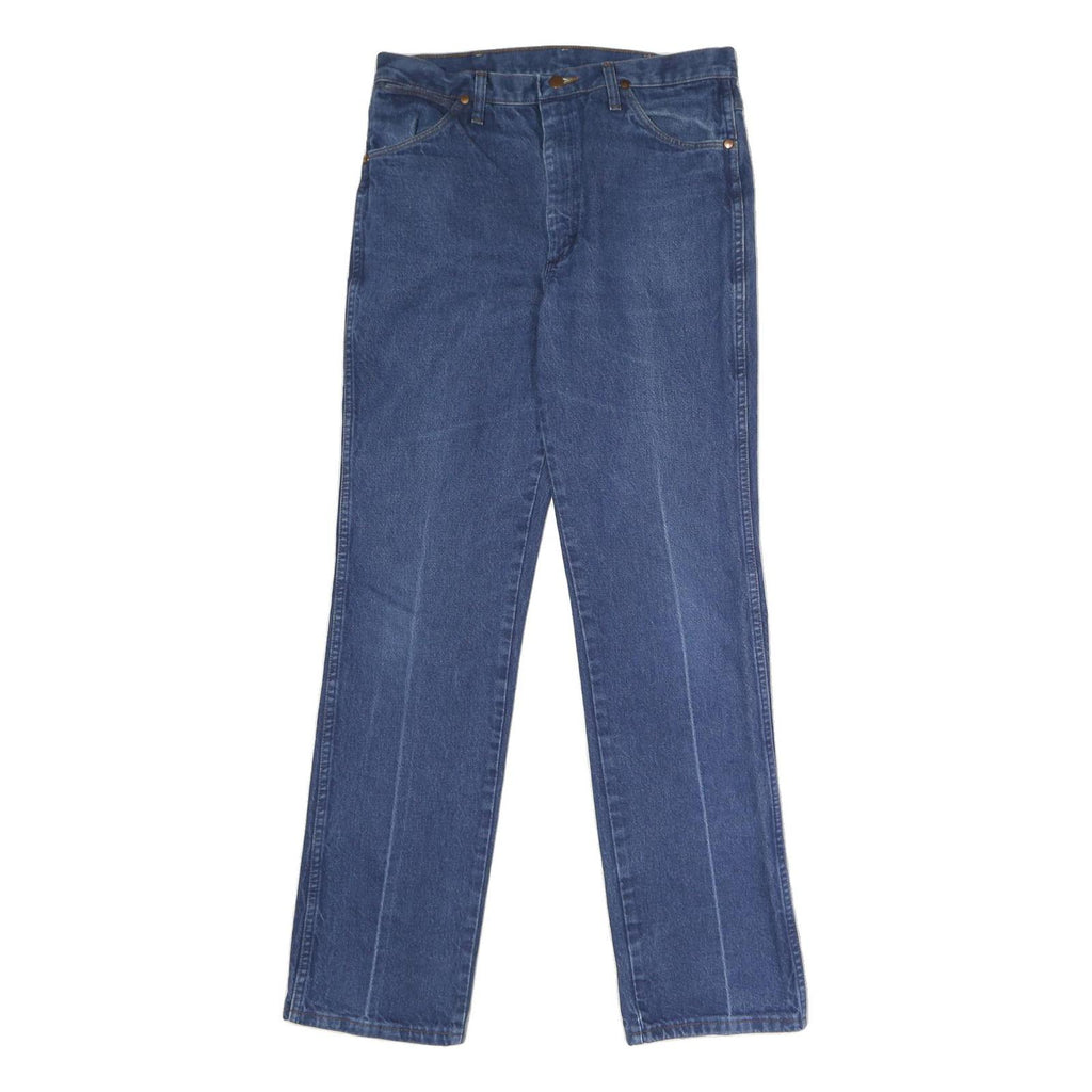 WRANGLER Mens Jeans Blue Slim Straight Denim Medium W34 L34 Classic Fit Zip