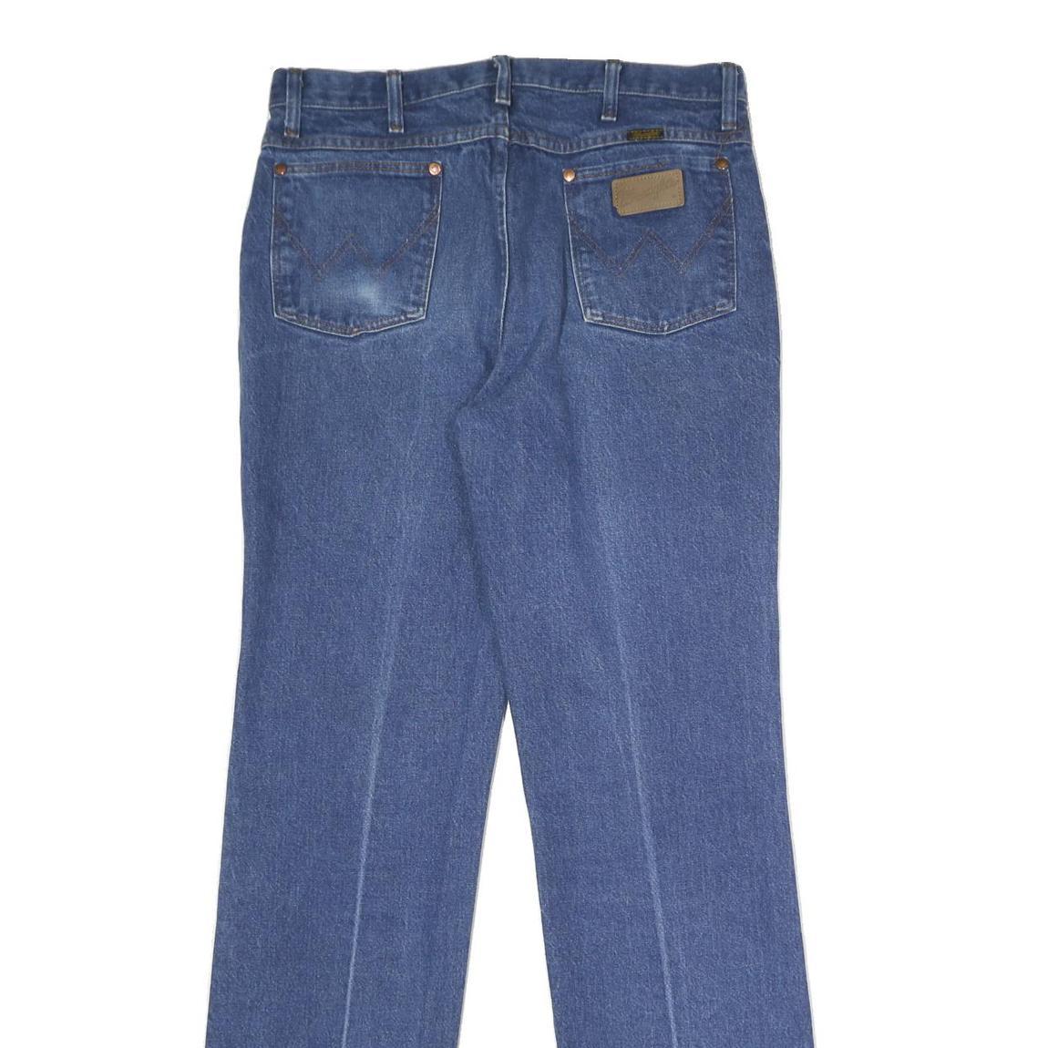 WRANGLER Mens Jeans Blue Slim Straight Denim Medium W34 L34 Classic Fit Zip