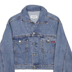 BENETTON Womens Blue Denim Jacket S Cotton Button Classic Cropped Fit