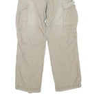 CARHARTT Mens Regular Beige Cotton Blend Cargo Trousers W32 L30 Workwear Zip