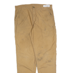 CARHARTT Mens Cotton Blend Beige Regular Fit Straight Leg Trousers W38 L36