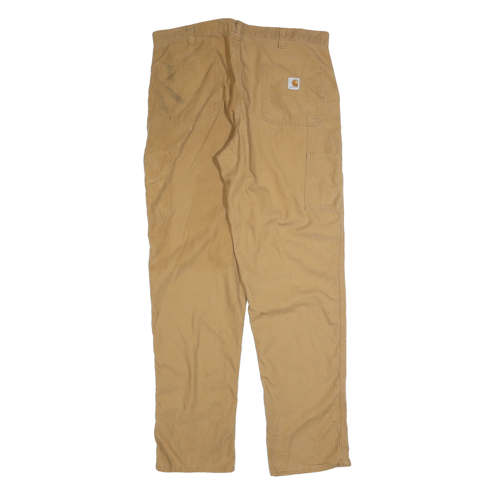 CARHARTT Mens Cotton Blend Beige Regular Fit Straight Leg Trousers W38 L36