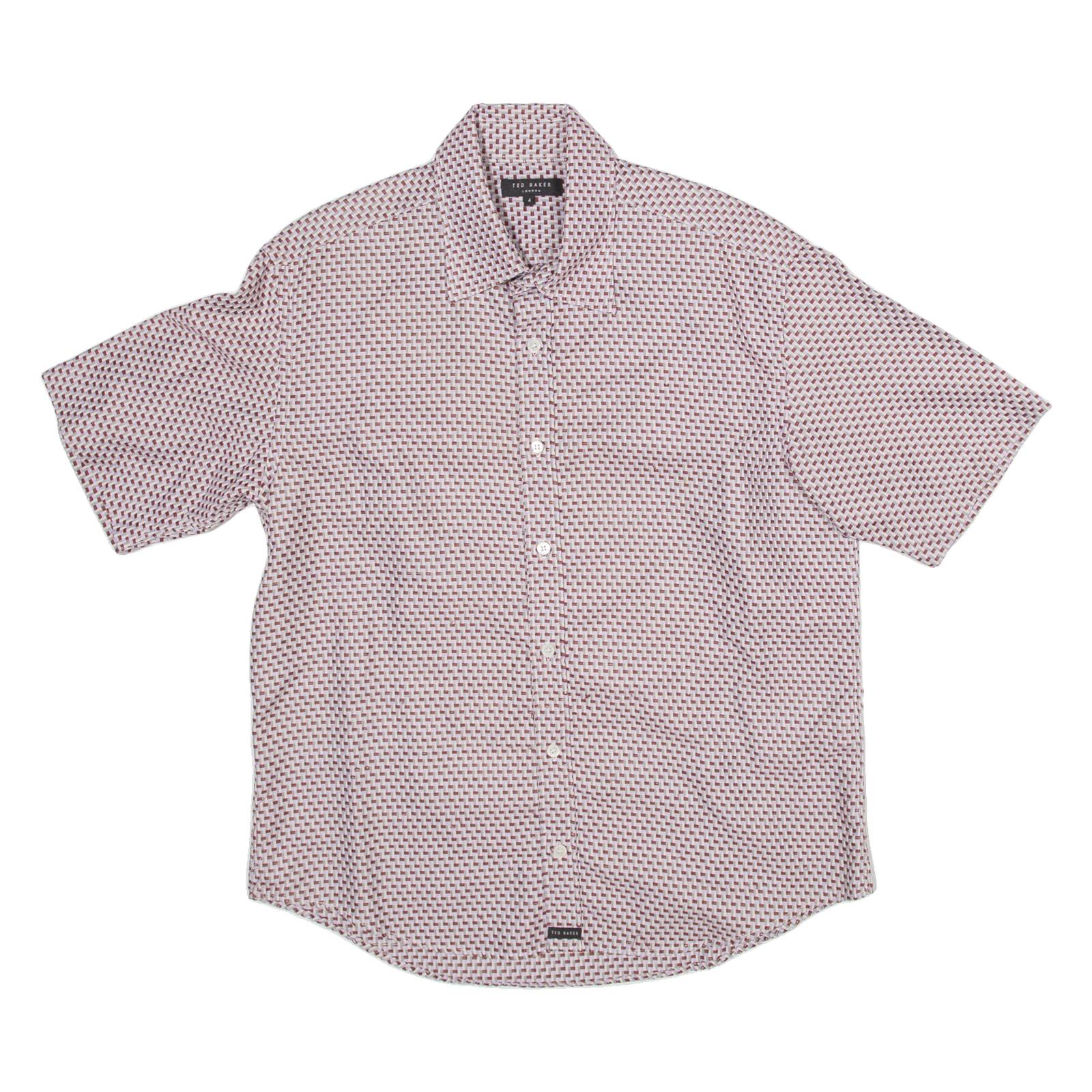 TED BAKER Mens Shirt Red Crazy Pattern M