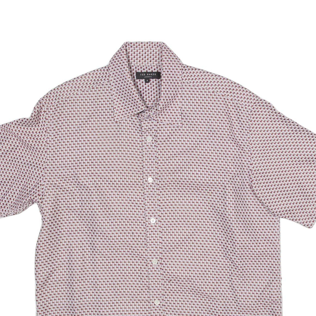TED BAKER Mens Shirt Red Crazy Pattern M