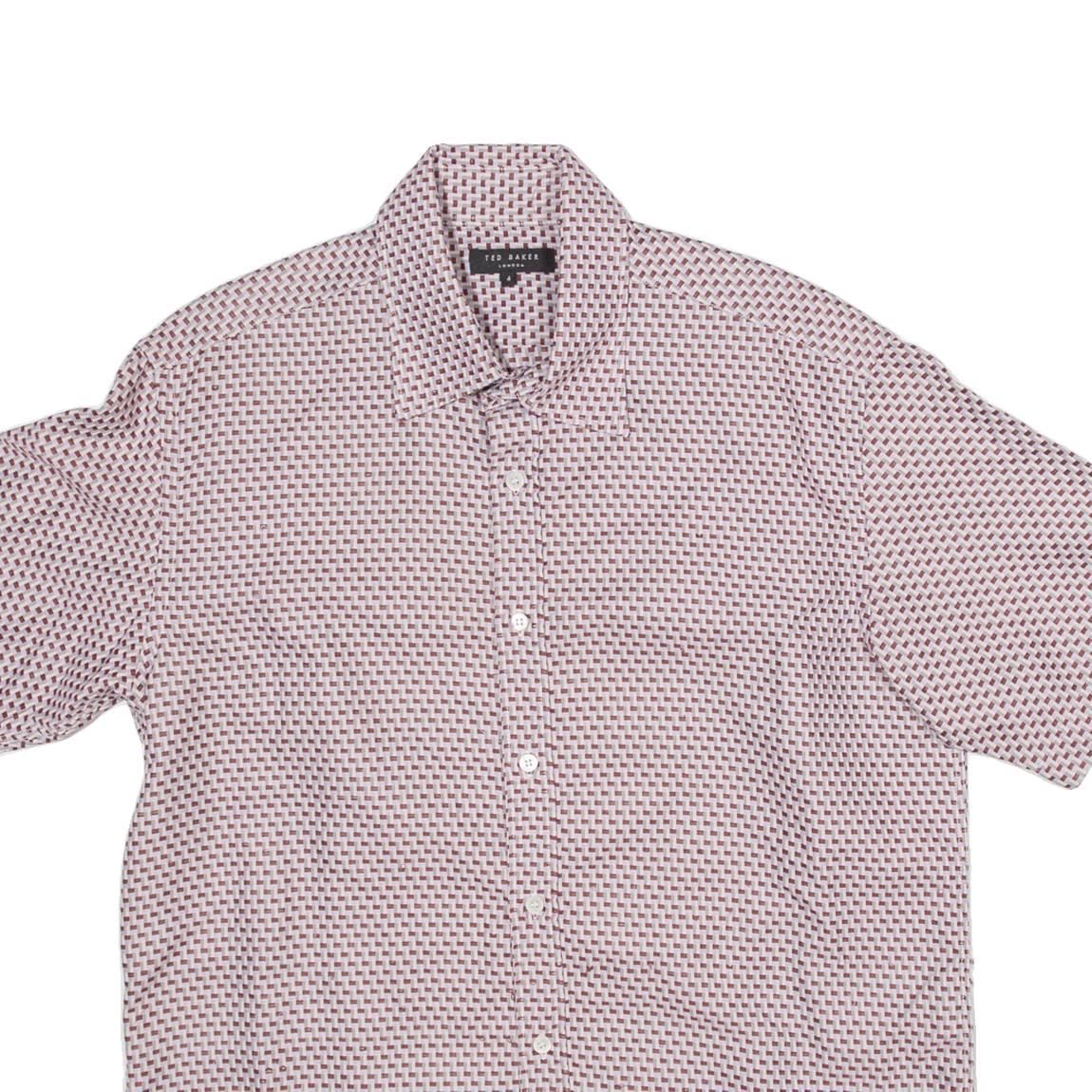 TED BAKER Mens Shirt Red Crazy Pattern M