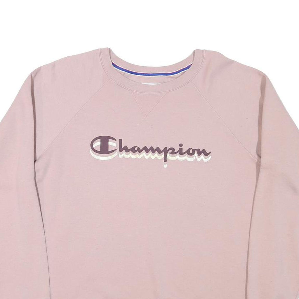CHAMPION Womens Pink Crew Neck XL Cotton Blend Sweatshirt Pullover