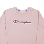 CHAMPION Womens Pink Crew Neck XL Cotton Blend Sweatshirt Pullover